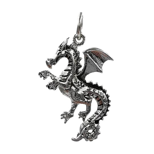 Buy in Bulk 12 Pack: Charmalong™ Silver Plated Dragon Charm by